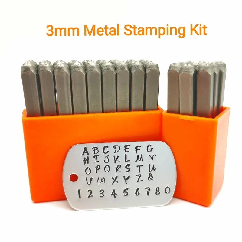 3mm letter number metal stamping set alphabet steel stamps leather wood jewelry making tool custom logo craft embossing punch