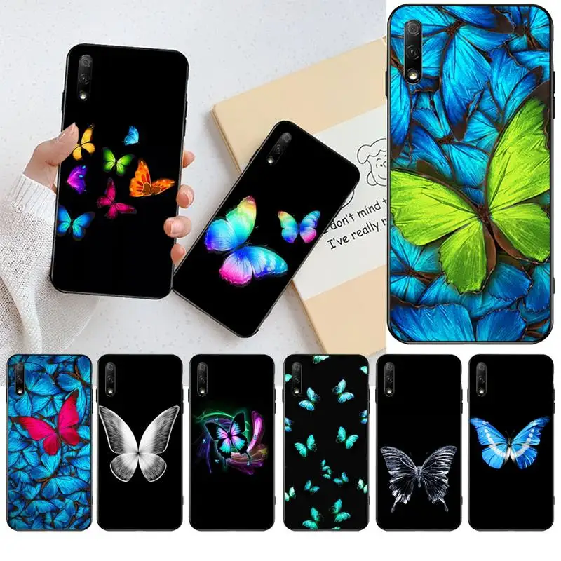 

Blue Butterfly Customer High Quality Phone Case for Huawei Honor 30 20 10 9 8 8x 8c v30 Lite view pro