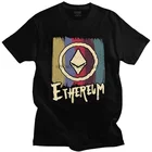 Мужская Винтажная Футболка Ethereum с коротким рукавом, хлопковая футболка, модная футболка с принтом блокнота, криптовалюты, одежда