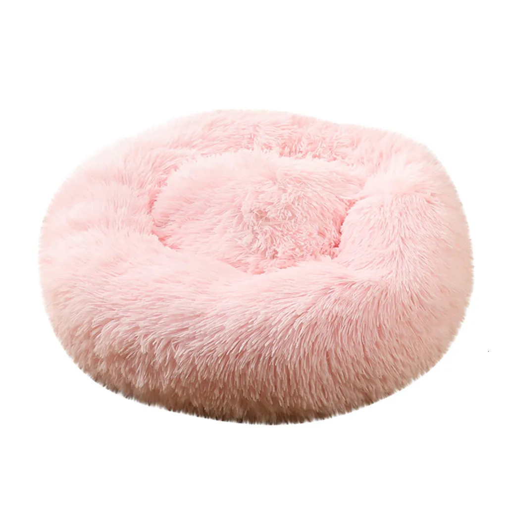 Cat Bed Round Plush House Pet Dog Bed Kitten Kennel Winter Warm Sleeping Bag Puppy Cushion Mat Portable Cat Supplies Cats Nest