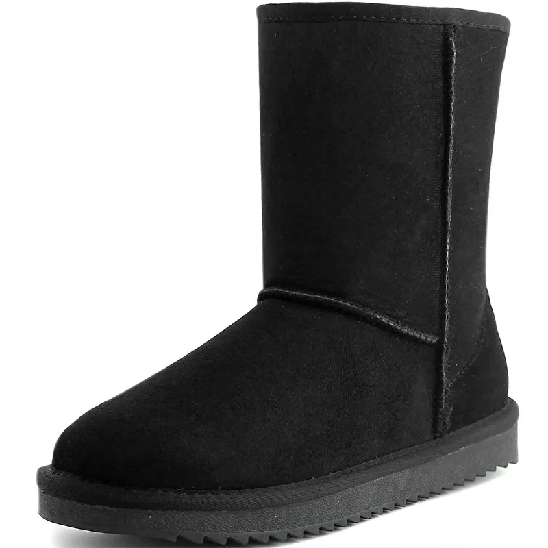 Классические женские ботинки из 100% натуральной овечьей шкуры с натуральным