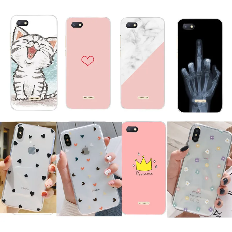 For Xiaomi Redmi 6A Case Cover Redmi6A Remi 6 4A Flower Marble Painting Soft Silicone Phone Back Bag |