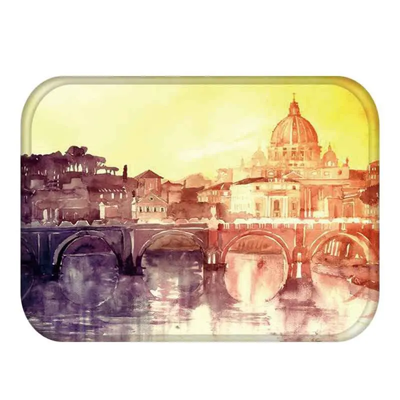 Картина маслом коврик вход здания парусник коврики для дома и улицы нескользящий