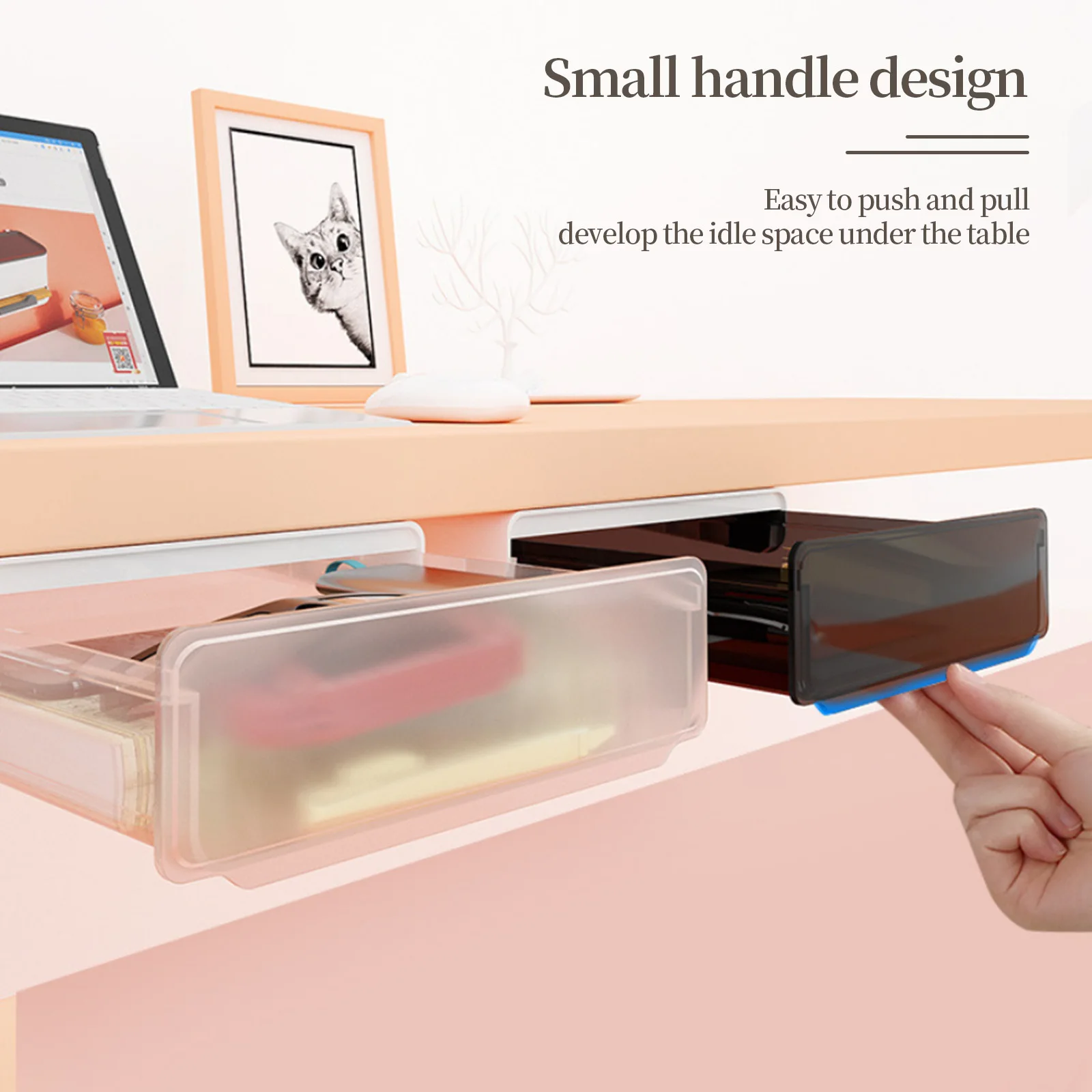 Самоклеющийся Настольный органайзер пенал для карандашей под столом ящик