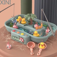 xini kids fishing toys electric water music toy for kids baby bath toys child game play fish outdoor fishing games for children