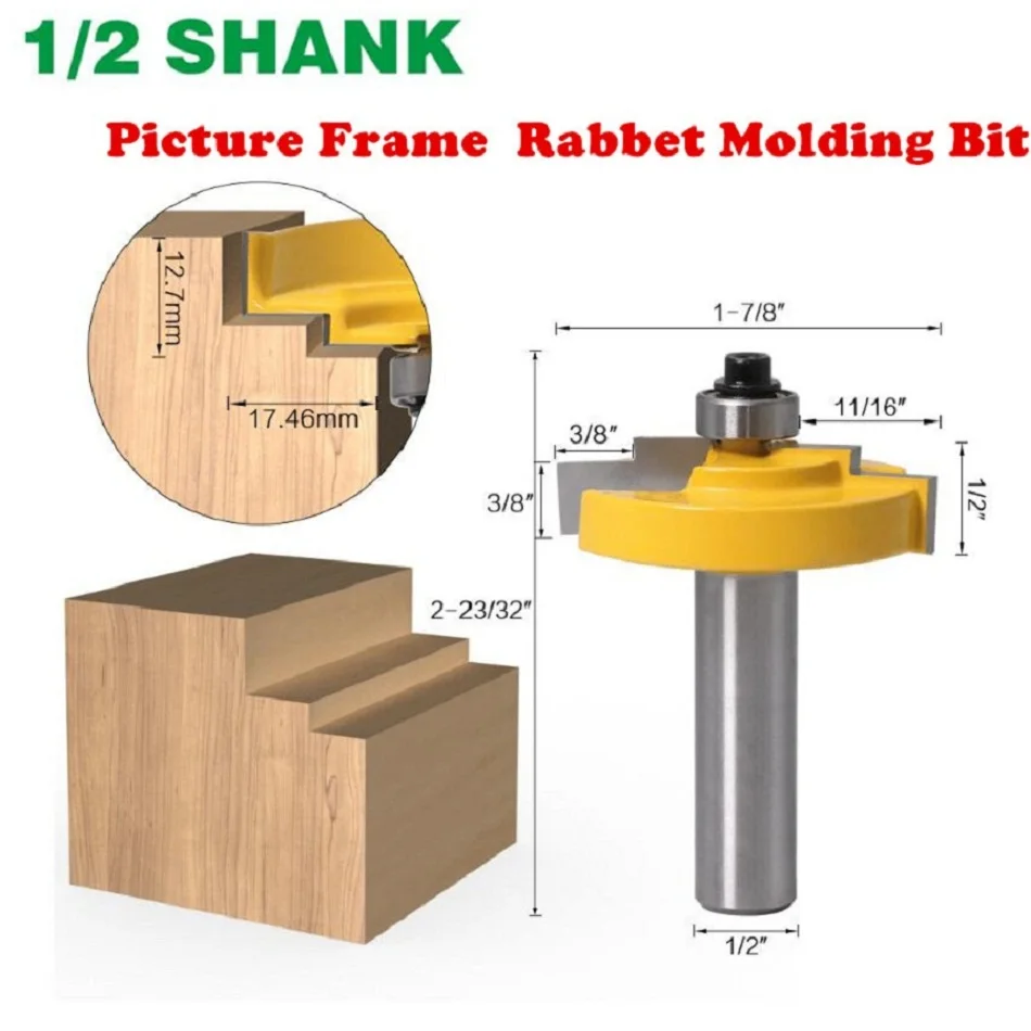1 шт. 1/2 дюймовый хвостовик фрезерный резак рамка для картин шаговый станок