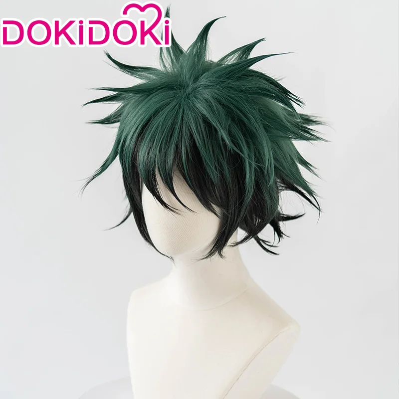 DokiDoki аниме Косплэй Парик Мой герой парик Midoriya Izuku Deku короткий зеленый волос Boku без