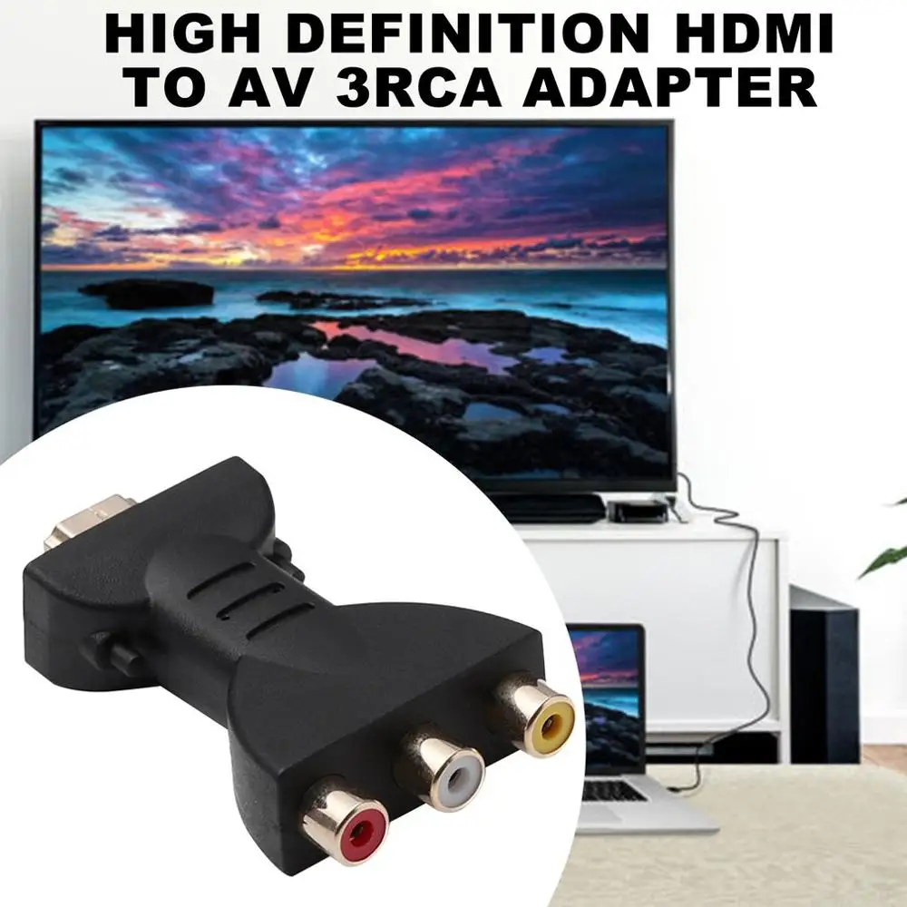 

Portable HDMI-compatible to 3 RCA Video Audio AV Adapter Component Converter for HDTV DVD Projector Converter