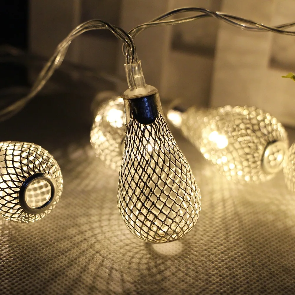 

20 Leds String Light AA Battery Operated Hollow Pendant Christmas Garland Light Fairy Xmas Wedding Festival Home Decoration