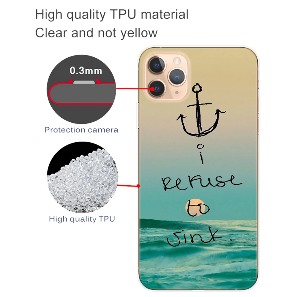 For iPhone 11 12 13 Pro Max Mini 8 7 Plus 6S 6 X XS XR 5S SE2 Transparent Case Ocean Sunset Sunrise Seaside Retro Silicone Cover | Мобильные
