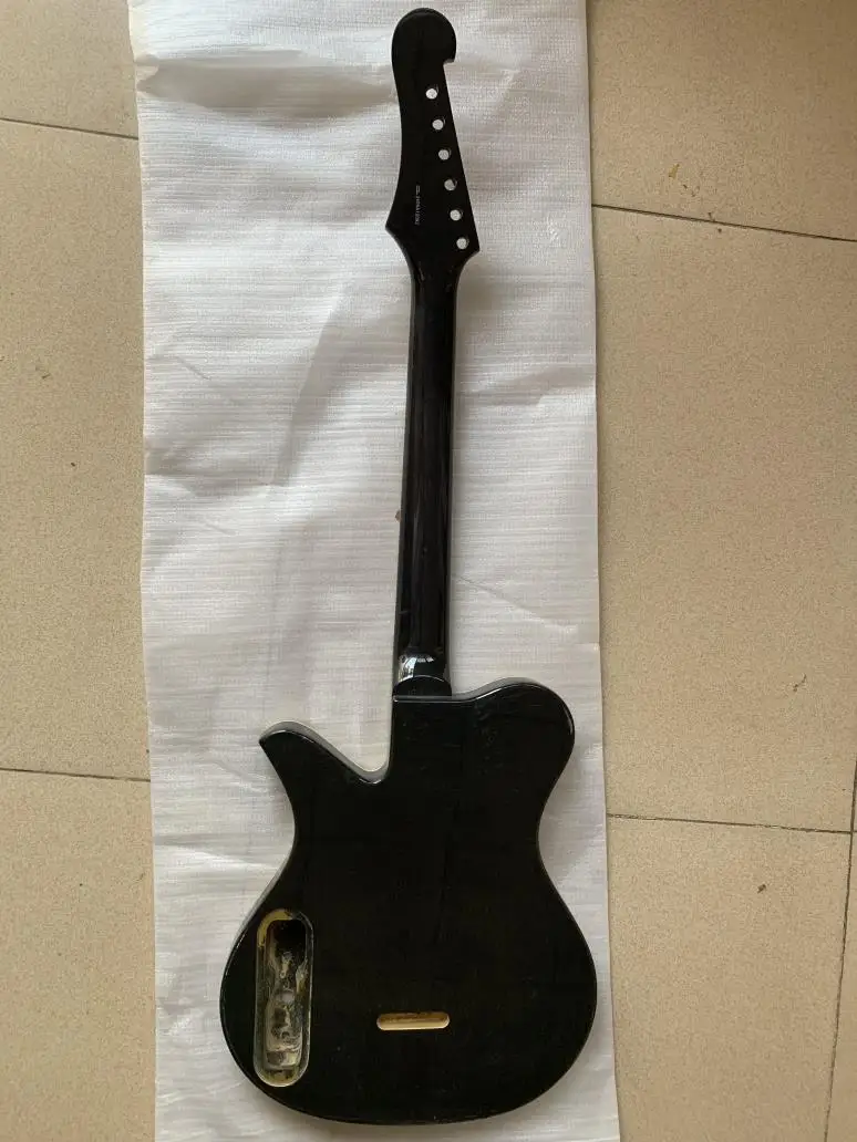 DIY (б/у) Первые действия электрогитары тигровый клен Топ прозрачный черный цвет