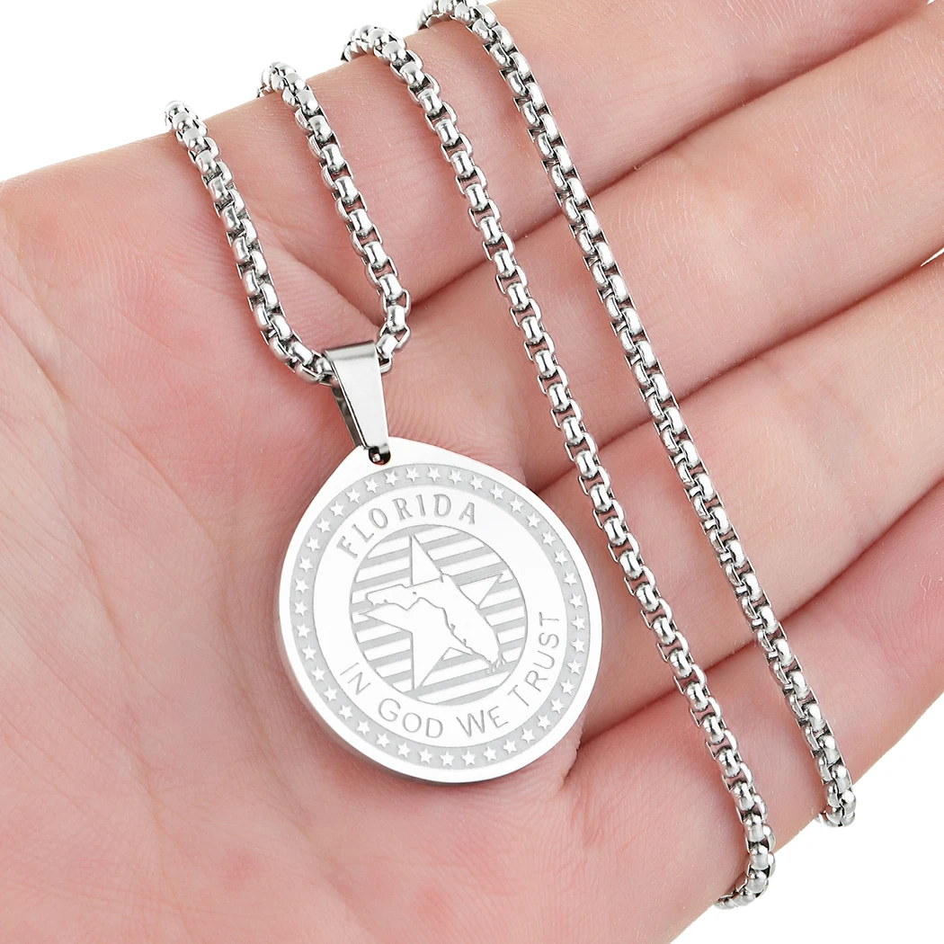 Кулон Kinitial из нержавеющей стали штат Флориды ожерелья для женщин цепочка-чокер