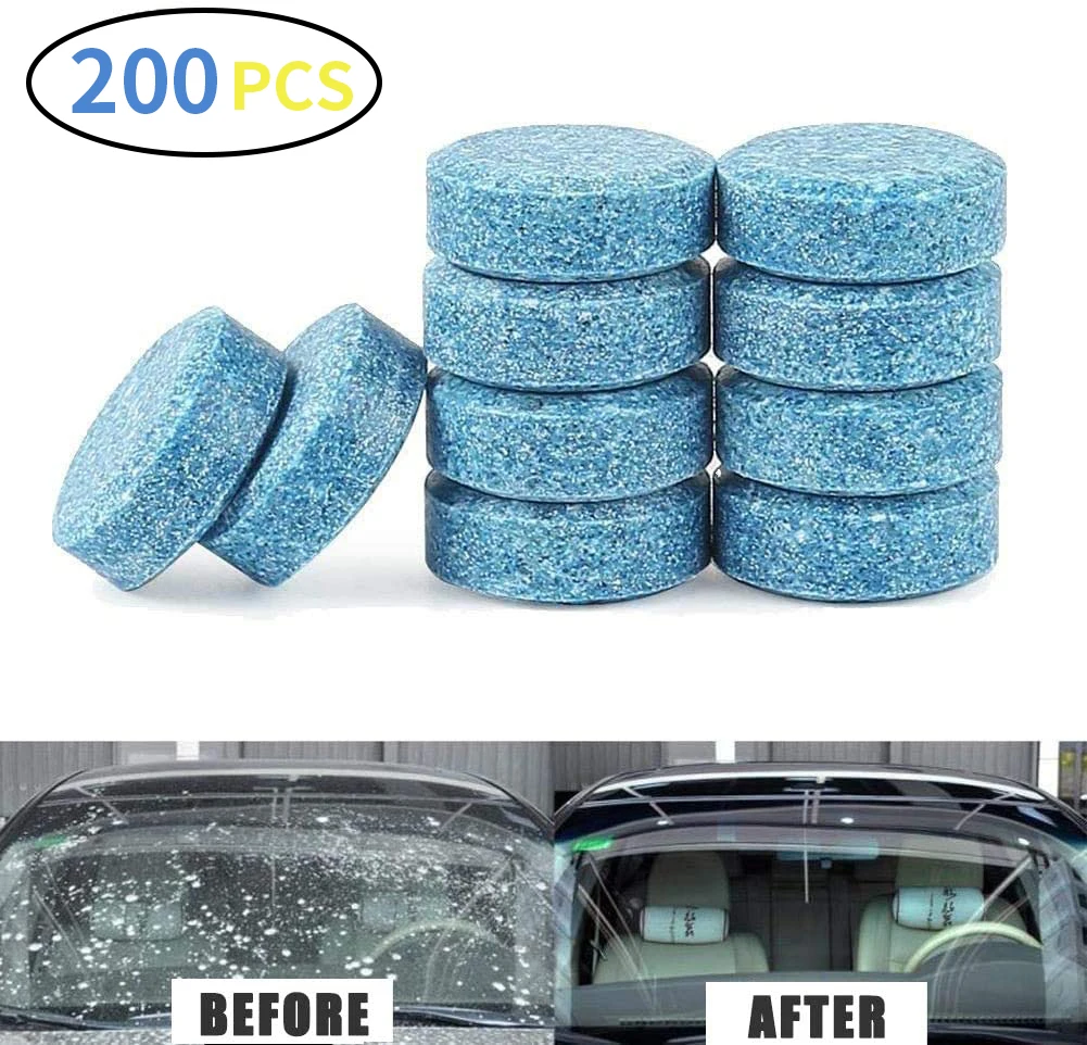 

200PCS Car Wiper Solid Fine Seminoma Multifunctional Effervescent Tablet Auto Window Cleaning Car Windshield Cleaner