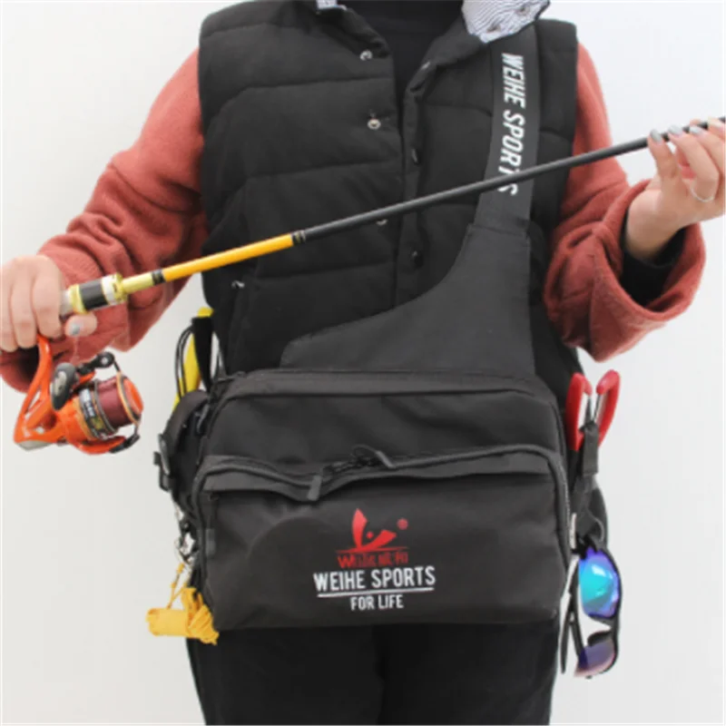 Трехслойная прочная нейлоновая Рыболовная Сумка поясная сумка мессенджер