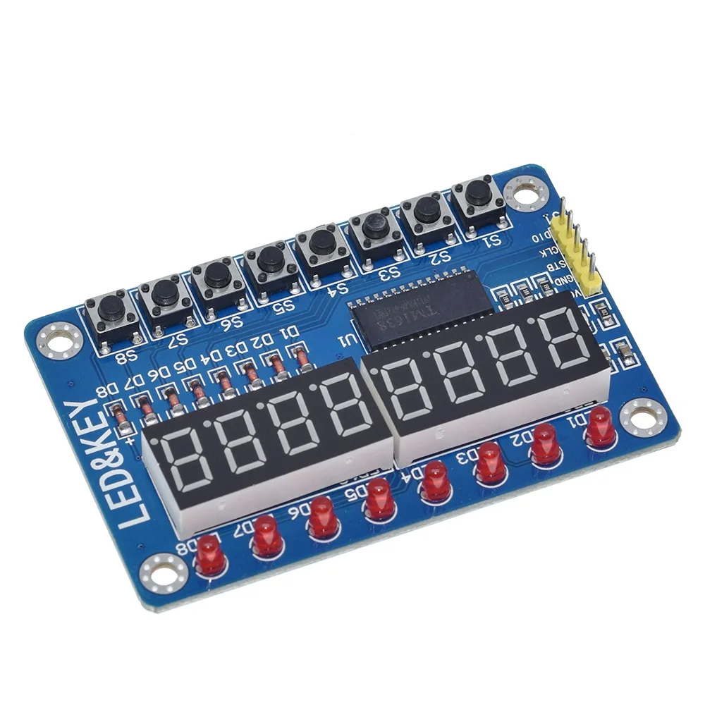 spkey Дисплей светодиодной лампой для AVR Arduino 8 бит цифровой светодиодный трубчатая лампа 8-Bit TM1638 модуль