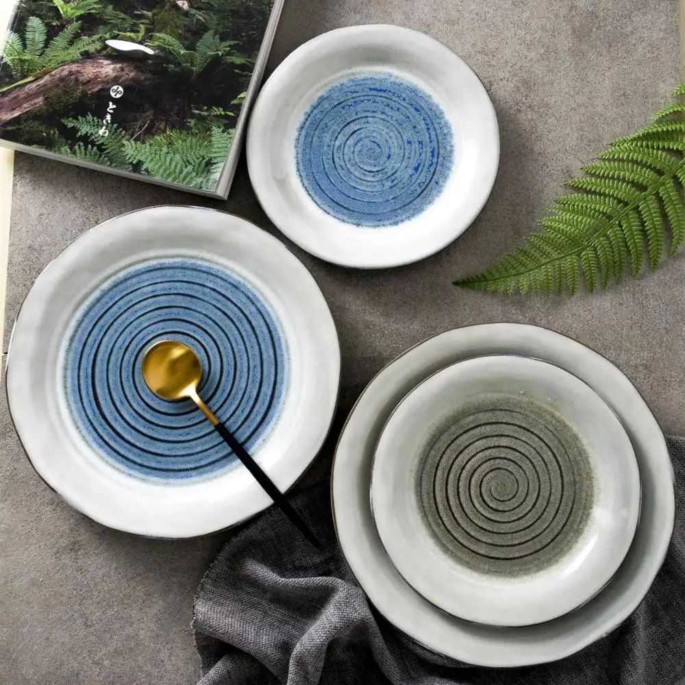 Простая Резьбовая тарелка с рисунком черная/белая керамическая квадратная для