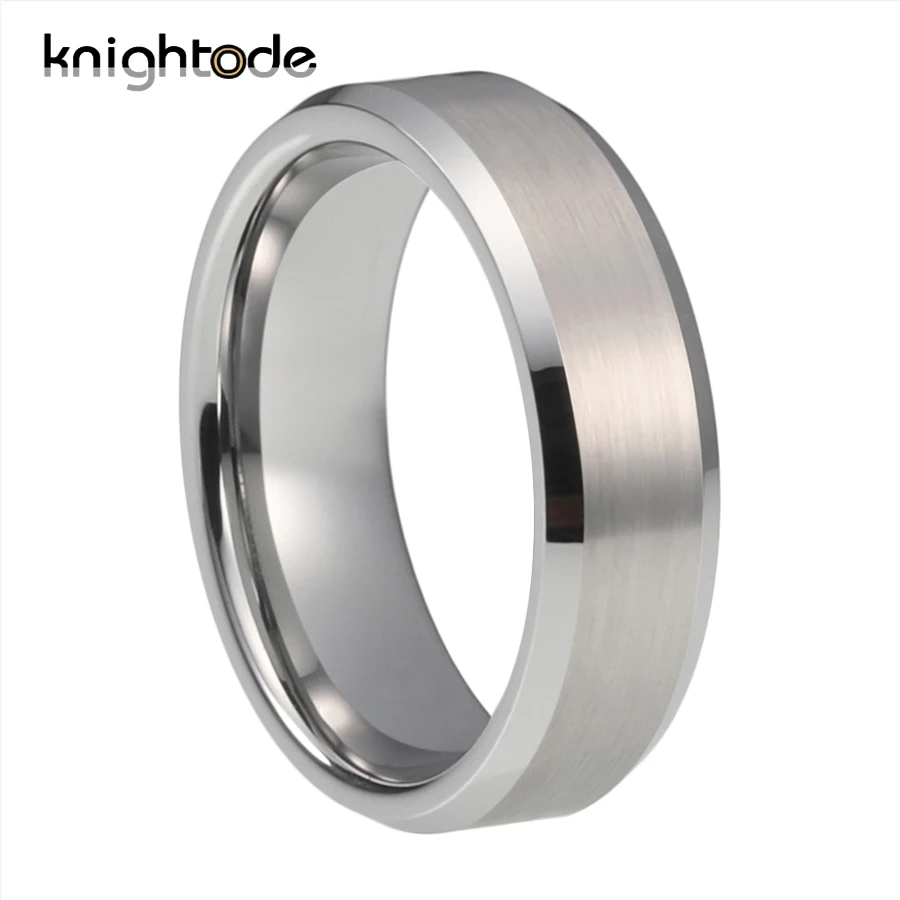 6 мм 8 Серебристый Вольфрам карбида обручальные кольца для Для мужчин женщин пара