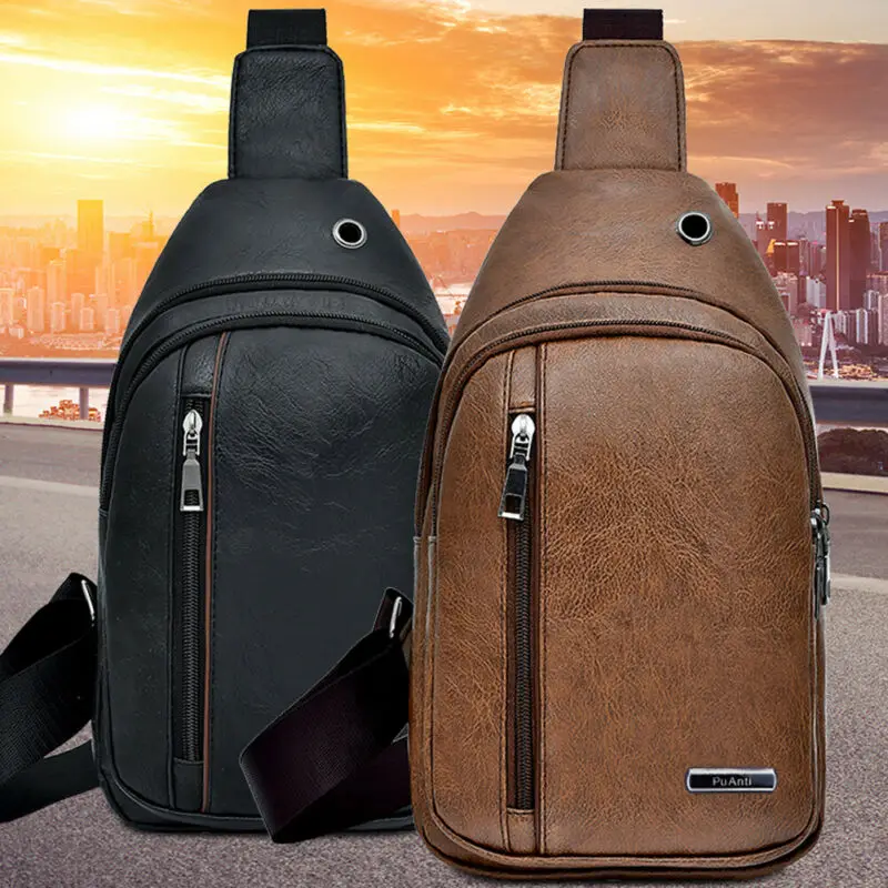 Британский стиль мужские подтяжки нагрудная сумка из искусственной кожи