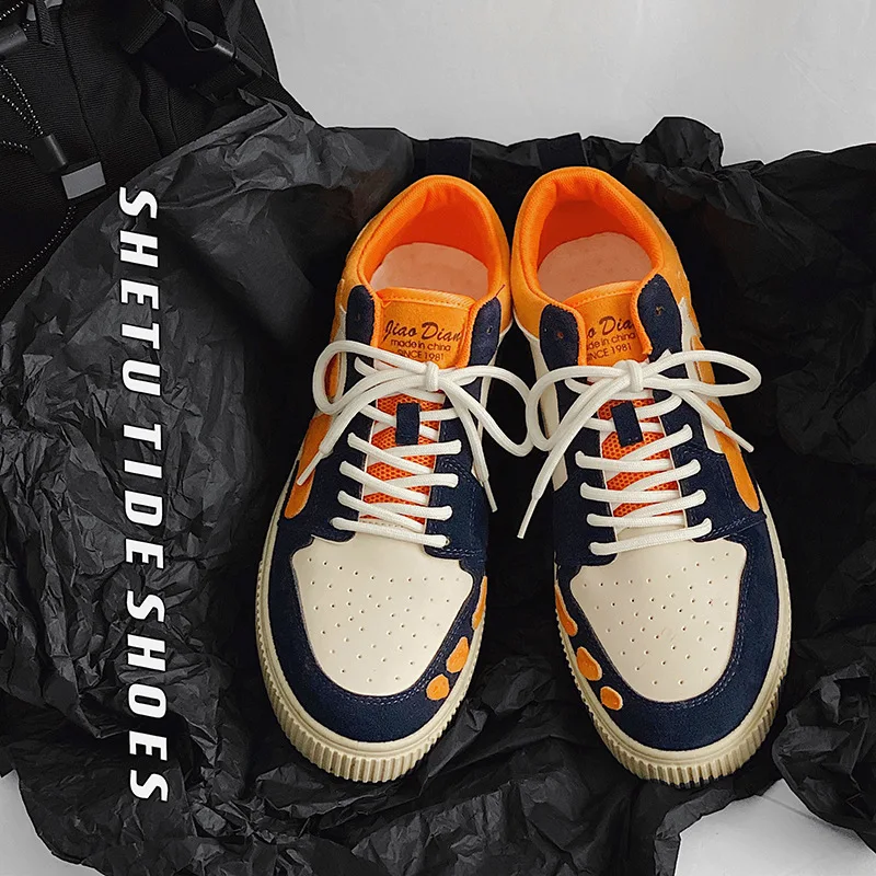 

Кроссовки мужские из ПУ кожи, на шнуровке, удобная повседневная обувь с резиновой подошвой, модные