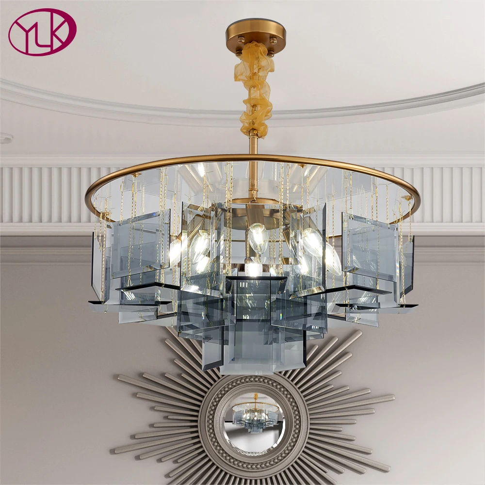 Новый современный стеклянный светильник люстра для гостиная золото домашний