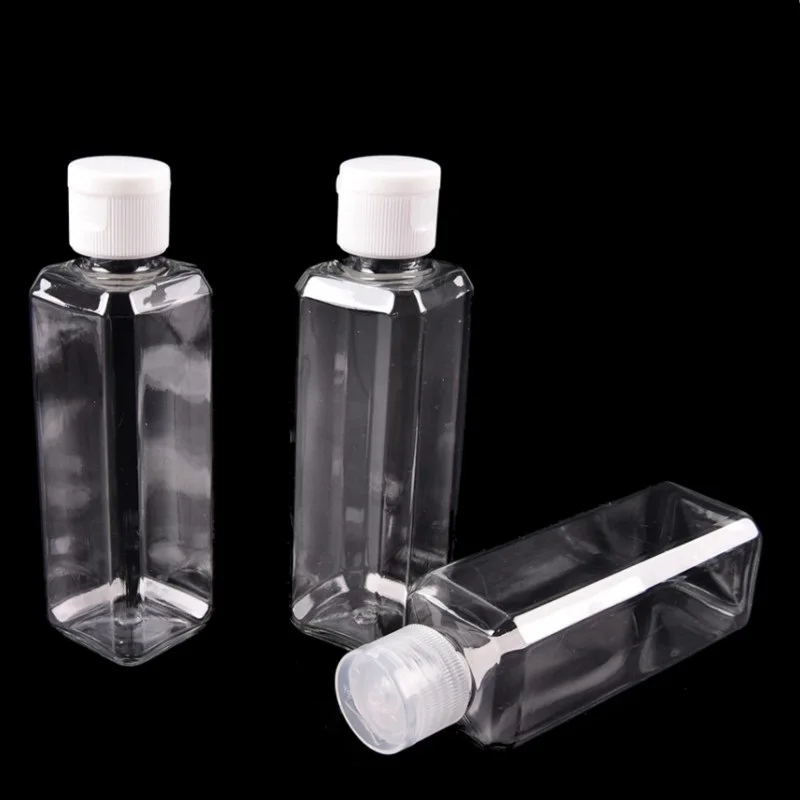 Flip Cap Refillable Bottle Transparent Small Simple Empty Bottles Container Makeup Liquid Cosmetic Jar | Красота и здоровье