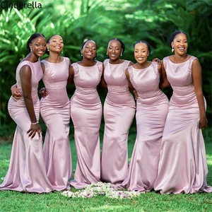 Bridesmaid Dresses Crystal Scoop Sleeveless Mermaid Spandex Satin Bridesmaid Dresses With Zipper Back Wedding Party Dresses Bridesmaid Dresses Crystal Scoop Sleeveless Mermaid Spandex Satin Bridesmaid Dresses With Zipper Back Wedding Party Dresses
