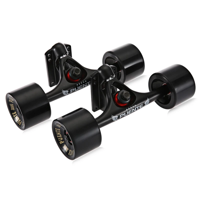 

PUENTE 4Pcs/Set Cruiser Skateboard Wheels PU Wheels Long Board Cruiser Wheels with ABEC-9 Bearings