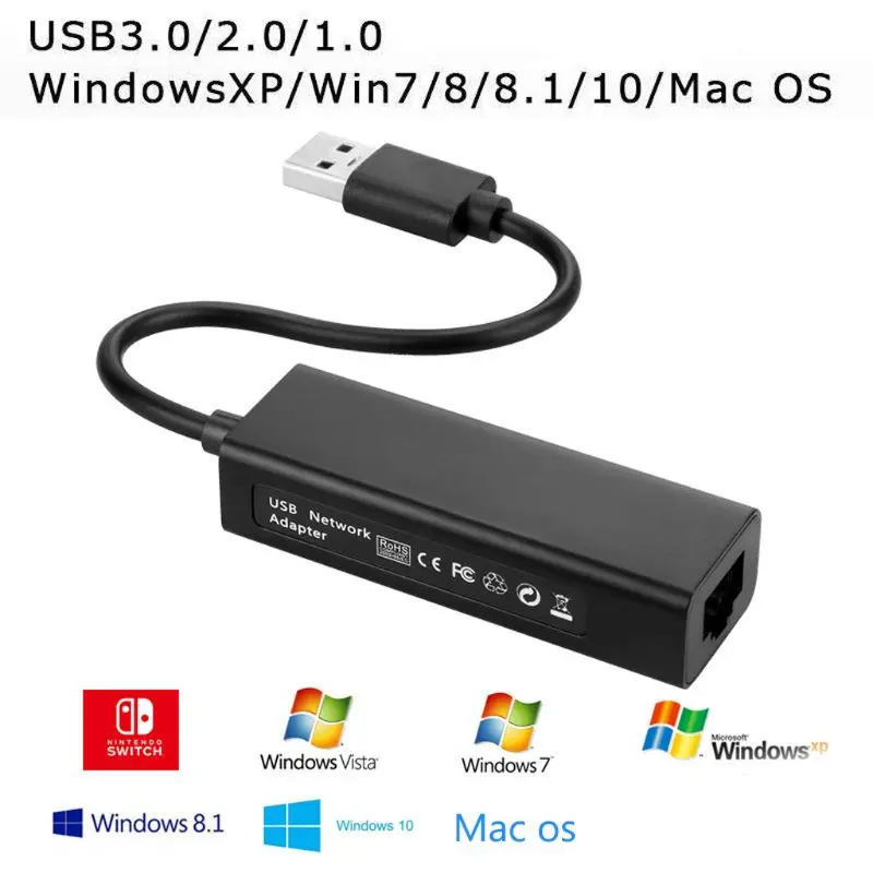 Сетевая карта 100 Мбит/с USB 3 0 Ethernet для Nintendo Switch/для Wii U Lan|Запасные части| |