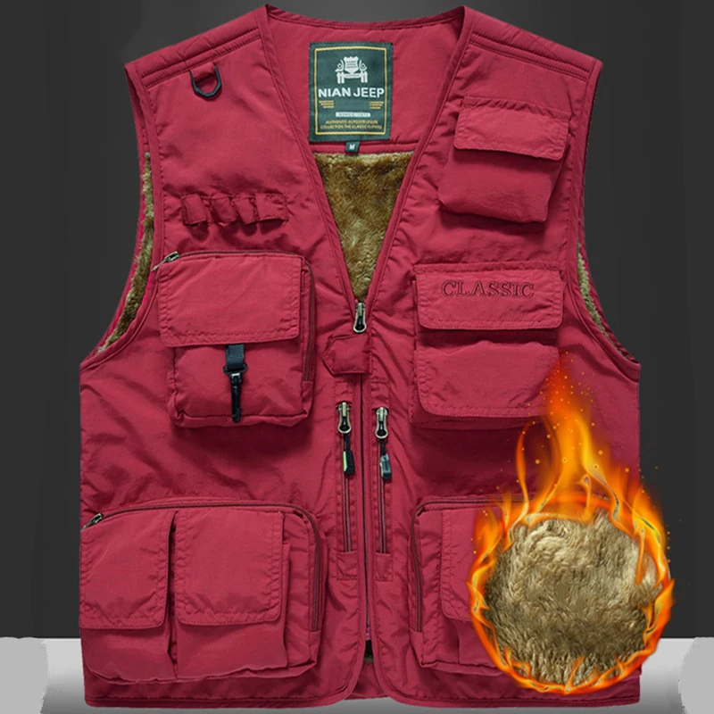 Мужские тактические жилеты осень зима толстый теплый жилет большой размер