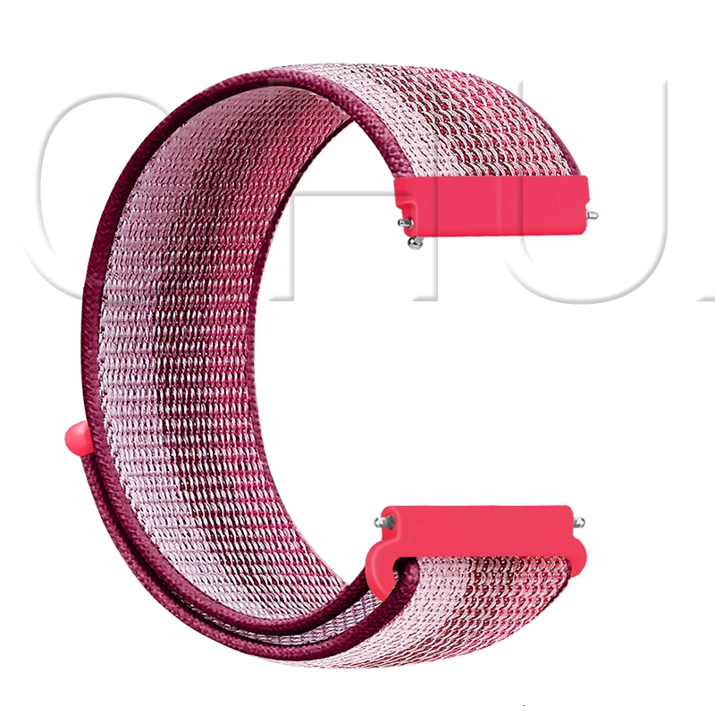 Berry color Нейлоновый ремешок 20 мм 22 мм для Xiaomi Amazfit Gtr 47 мм samsung Galaxy Watch 42 мм 46 мм Active gear S3 классический ремешок HUAWEI WATCH 2 Pro - Цвет ремешка: Berry color