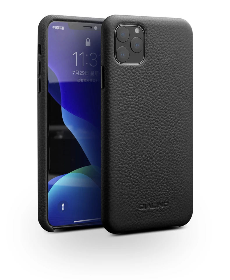 Qialino бренд натуральная кожа флип чехол для iPhone 11 Pro Max натуральная коровья кожа задняя крышка для iPhone11 полный край защиты