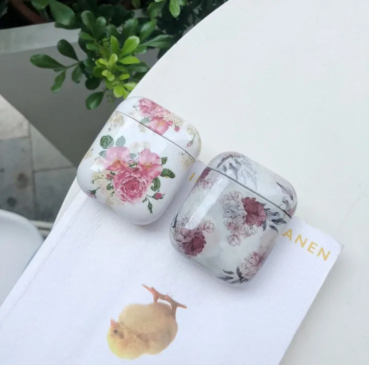 Художественный чехол для наушников с цветочным рисунком для Apple Airpods 2 1 Air Pods чехол s милый светящийся винтажный цветочный чехол для AirPod защитная оболочка подарок
