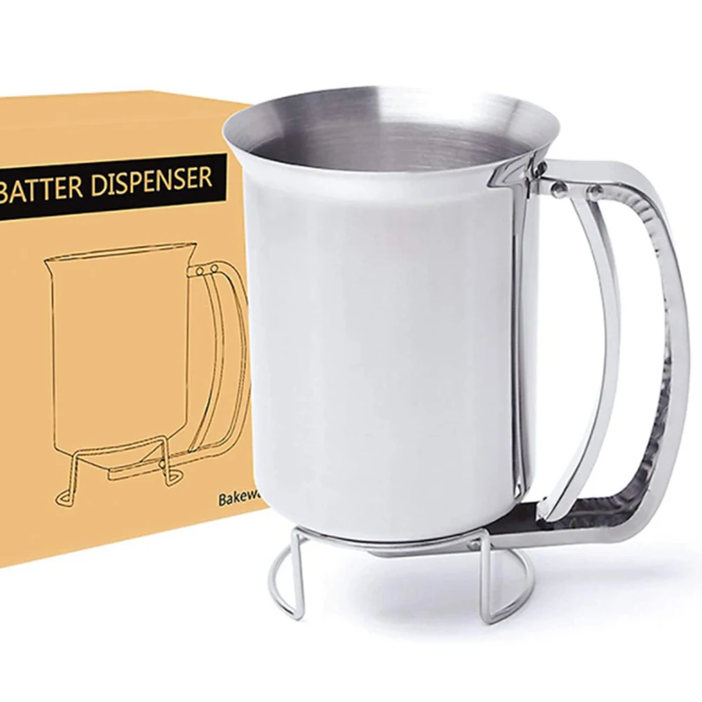

Stainless Steel Cupcake Waffle Batter Funnel Pancake Dispenser Cream Separator
