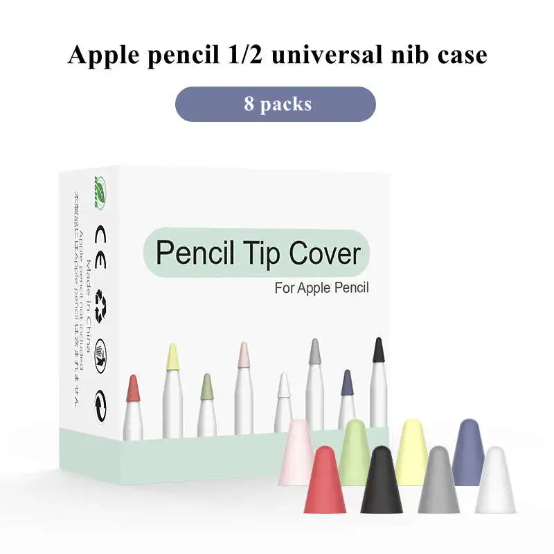 

8 шт. замена силиконовый наконечник чехол для карандаша от Apple 1 2 стилус для сенсорного экрана ручка чехол перо защитная оболочка для каранда...