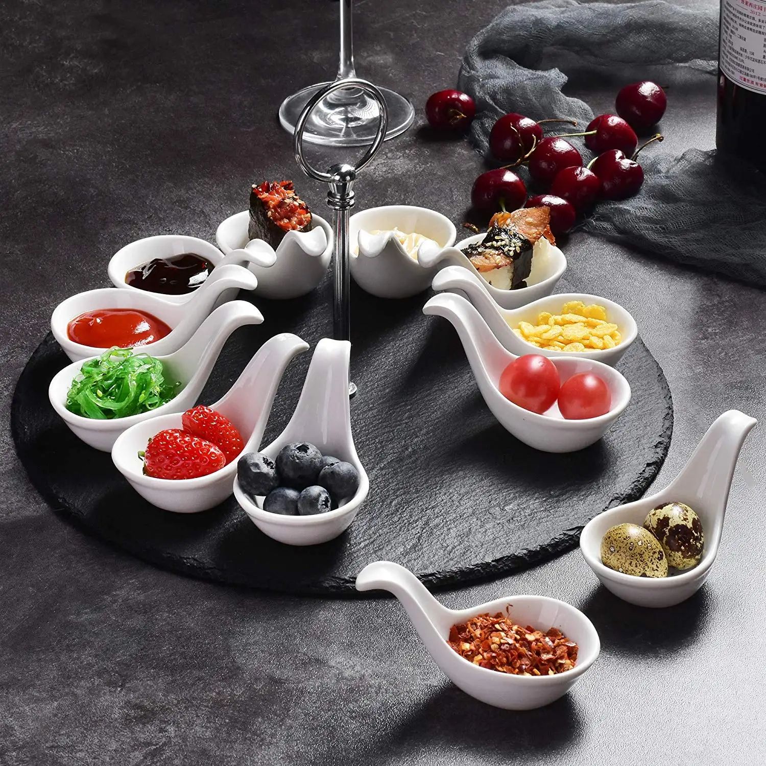 Тарелка из натурального сланца MALACASA 12 шт. фарфоровые десертные блюда 3 75 дюйма и