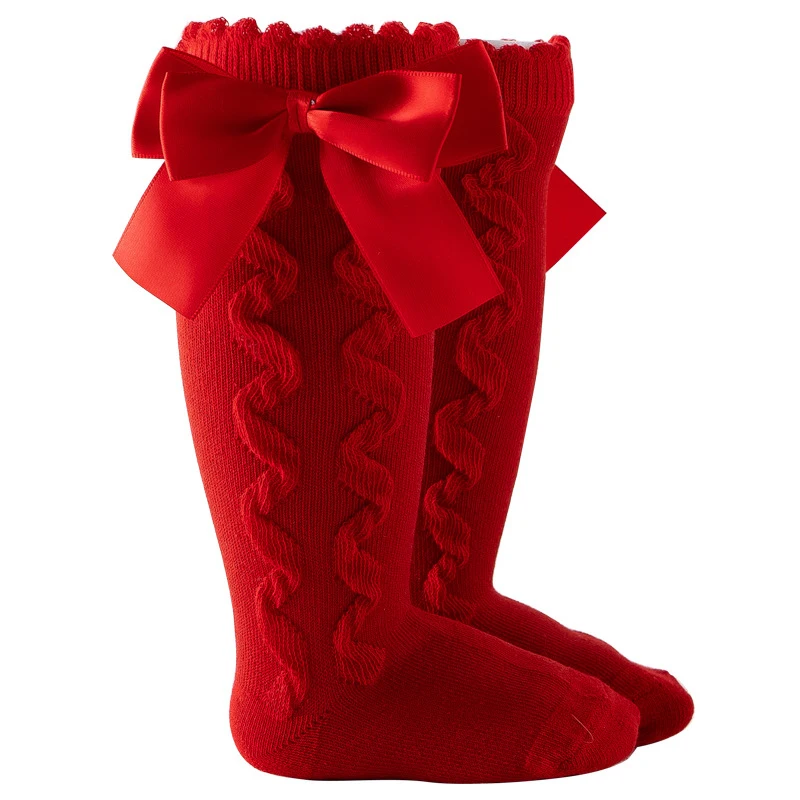 

2021 Big Bow Baby Socks Newborn Princess Baby Girl Socks Children Knee High Kids Socks Infant Accessories New Born Items 1-5Y