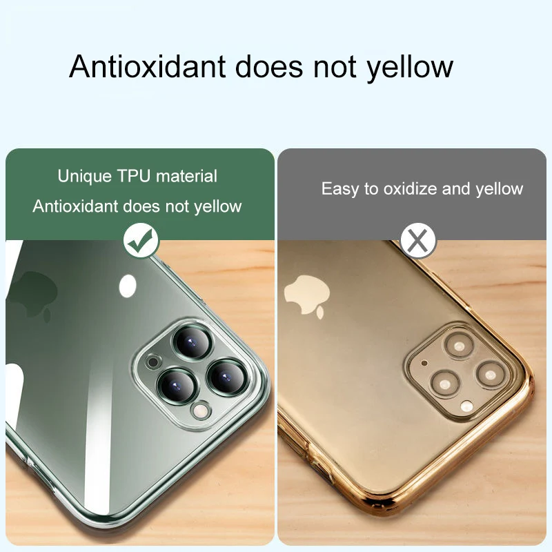 Прозрачный чехол с защитой объектива камеры мягкий ТПУ для iPhone 11 Pro Max 6 6s 7 8 Plus XS XR 4