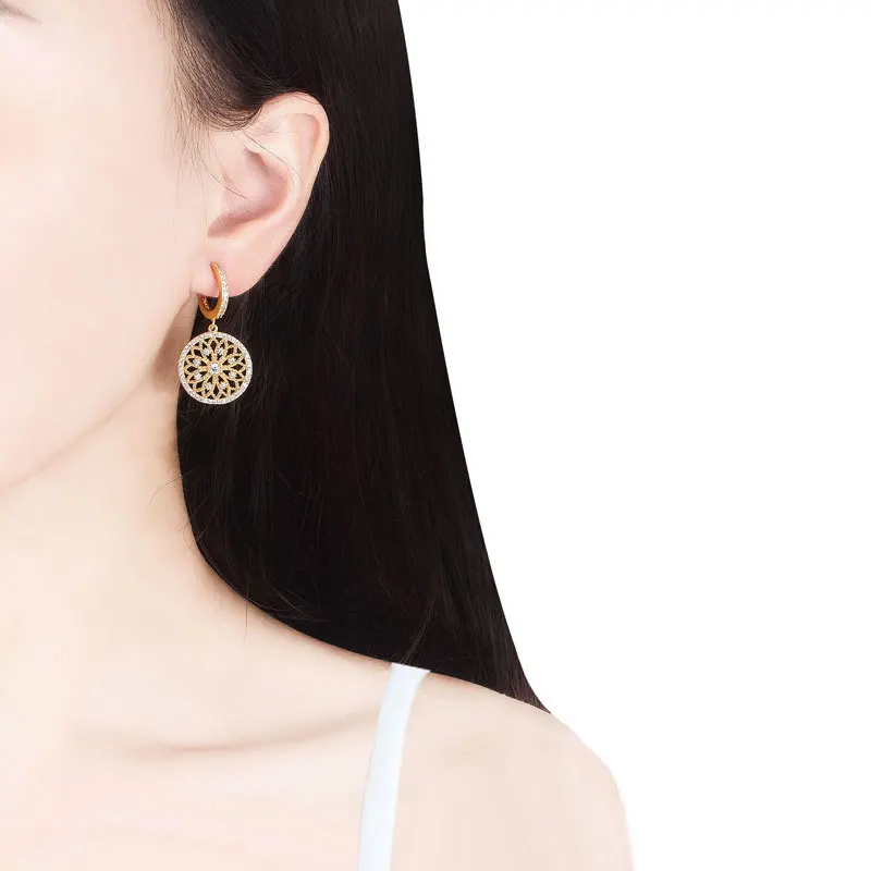 Крошечные трендовые серьги кольца с кубическим цирконием 925 классические