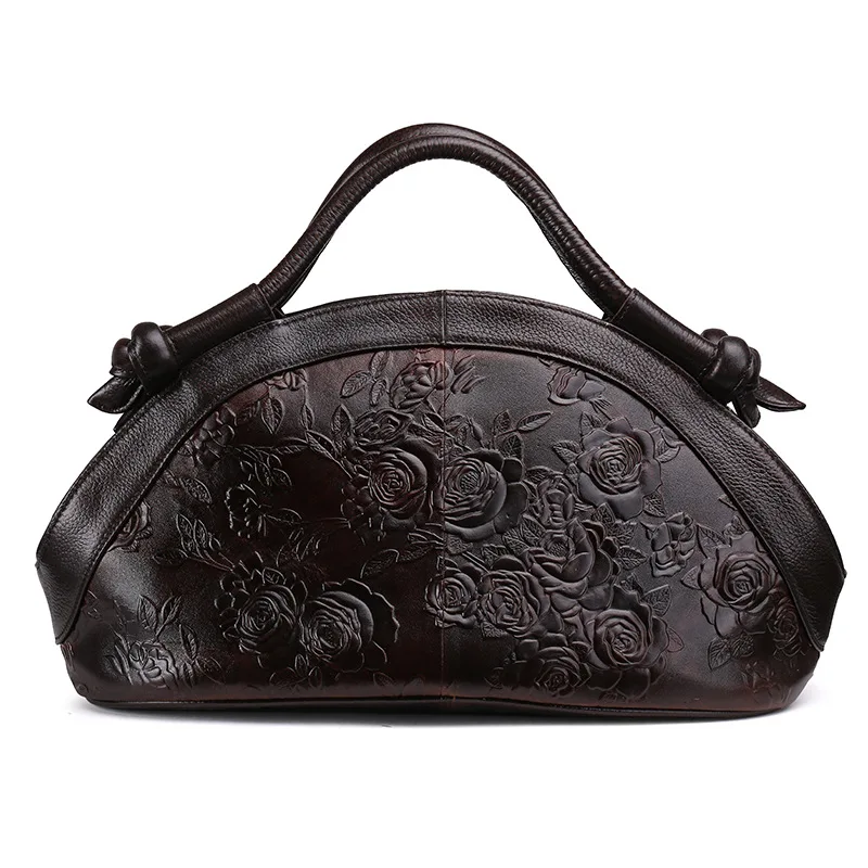 

Fashion Head Layer Cowhide Oil Wax Portable Leisure Large Capacity Women's Handbags Restoring Ancient Ways Single Shoulder Bags