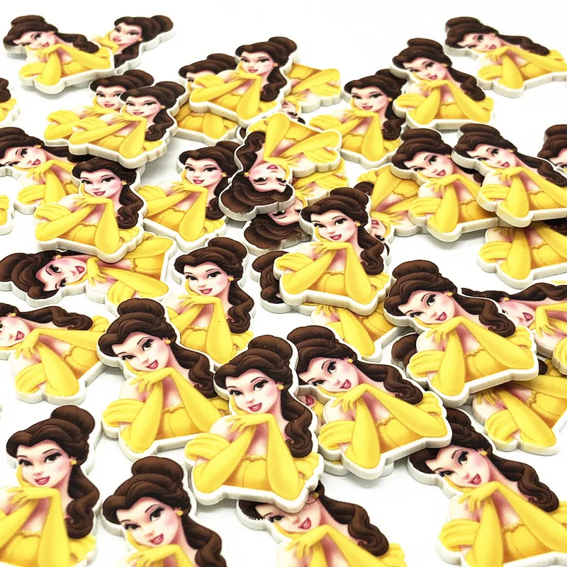 20 шт. Украшение принцессы Белль из мультфильма кабошона с плоским основанием для