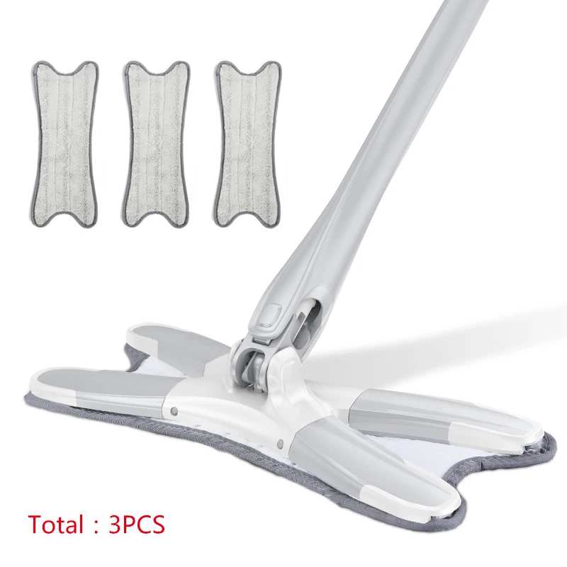 gray 3pcs Congis Ручная стирка без плоских напольных швабры ручной X Тип швабры с микрофиброй колодки заменить для уборки дома кухонные чистящие инструменты - Цвет: gray 3pcs