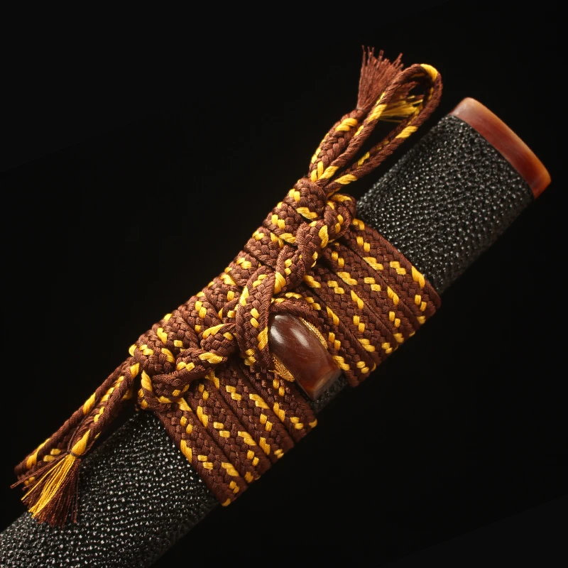 

Samurai Katana Folded Steel Clay Tempered Blade Razor Sharp Handmade Full Tang Ready For Battle Real Ray Skin Japanese Swords