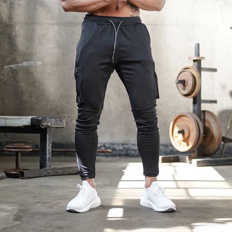 Модные мужские брюки для фитнеса Свободные тренировочные бега спортивные