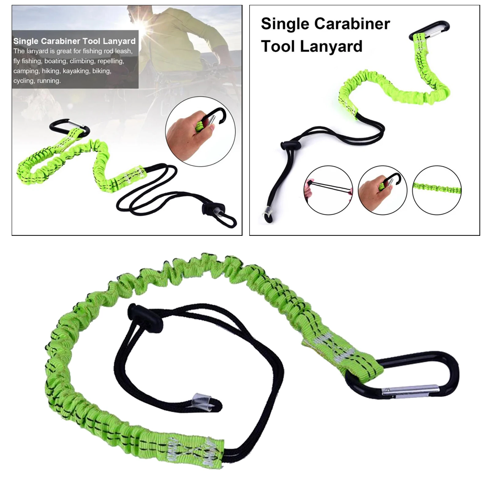 

Single Carabiner Lanyard Safety Rock Climbing Escape Emergency Rope Outdoor Caving Fishing Exploration Mountaineering Equipment