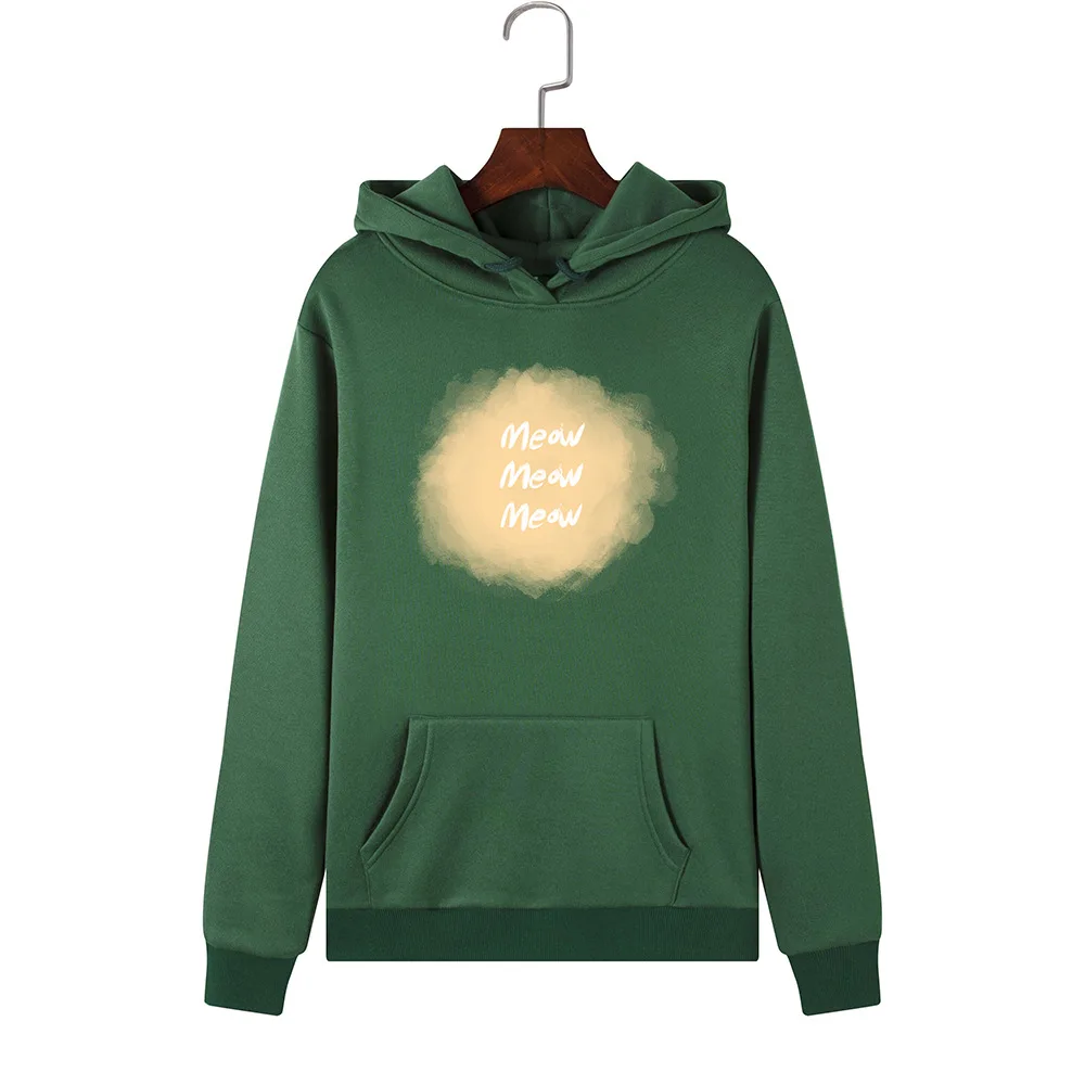 Женская толстовка с длинным рукавом SINGRAIN теплая свободная забавным принтом на