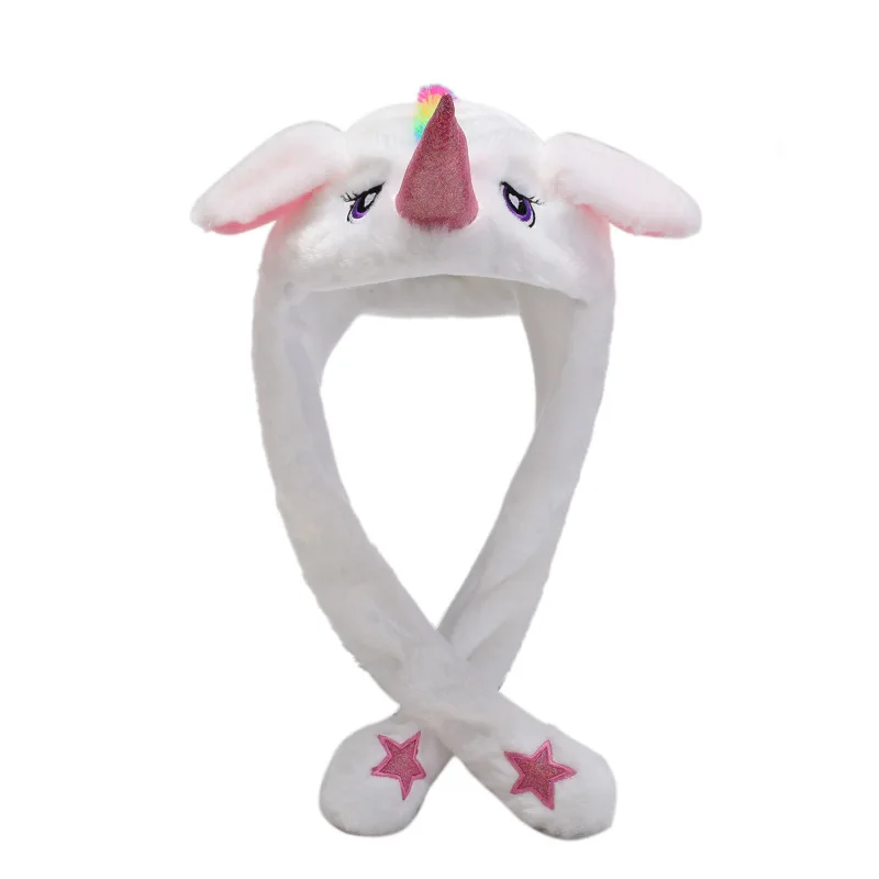 Kocozo, шапка кролика, подвижные уши, милая мультяшная игрушка, шапка, подушка безопасности, Kawaii, забавная шапка-игрушка, Детская плюшевая игрушка, подарок на день рождения, шапка для девочек