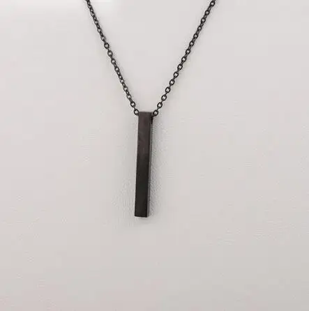 black color 5 шт./лот Hote Нержавеющая сталь длинный квадратный бар ожерелье-чокер с медальоном для женщин ювелирные изделия летний подарок 45 см 50 см - Окраска металла: black color