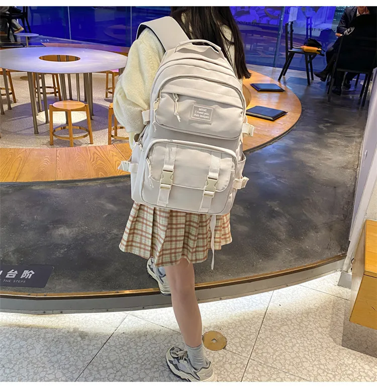 

Вместительный школьный ранец для женщин и студентов колледжа, простой мужской портфель с несколькими карманами для учеников средней школы