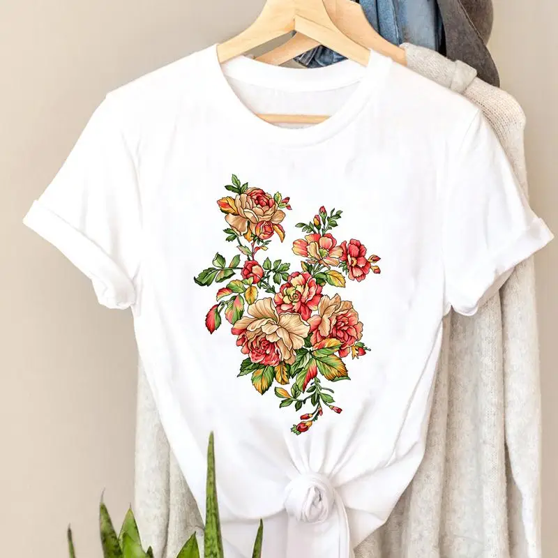 

Футболка женская с графическим принтом, элегантная Милая Модная рубашка в стиле 90-х, топ с коротким рукавом