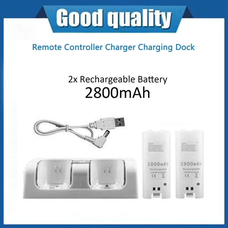 

For Nintend WII Remote Controller Charger Charging Dock Station +2 Batteries Game Accessories ps4 charging dock